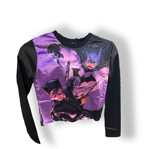 Dolls Kill x DC Comics Batman Catwomen Partners in Crime Long Sleeve Satin Top - Picture 4 of 8